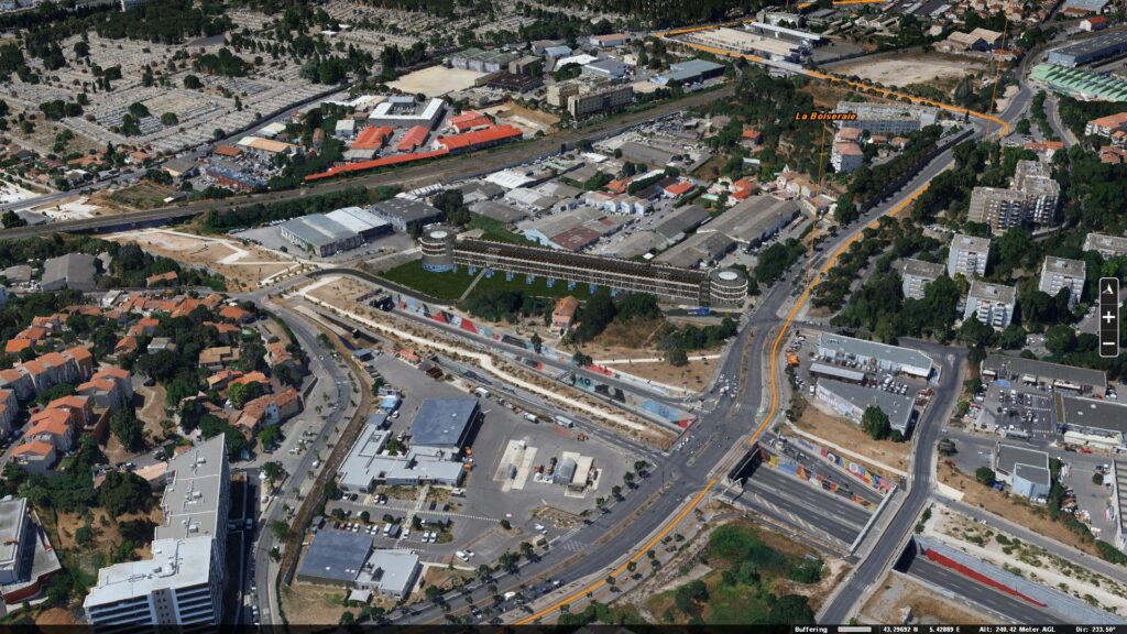 modélisation 3D d'un projet de parking relais modélisation 3D d'un projet de parking relais de la Boiseraie, dans la Métropole Aix-Marseille-Provence
